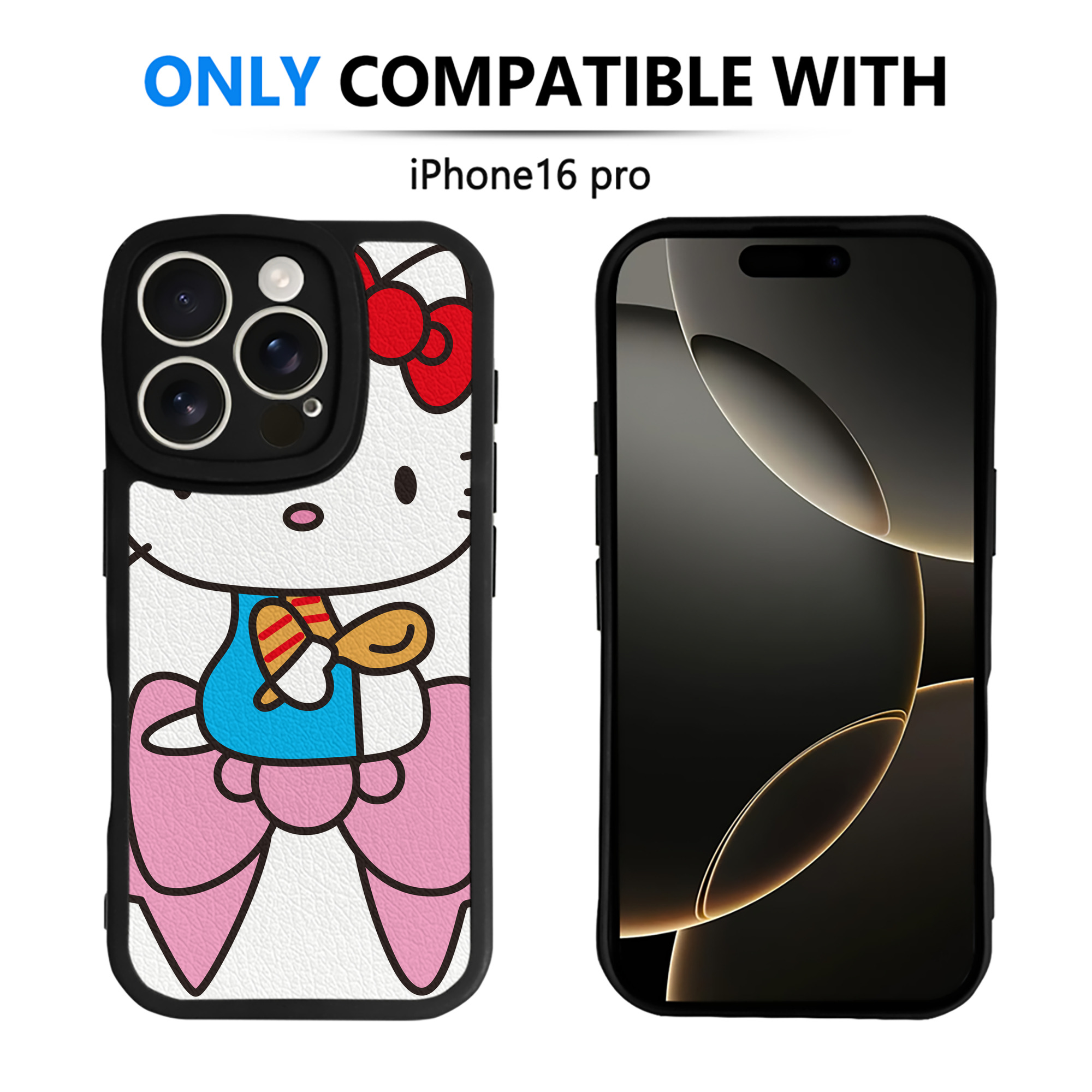 （画像用） Hello Kitty ハローキティ 【iPhone 16シリーズ対応】シリコンスマホケース（レザー調） 材質：シリコン